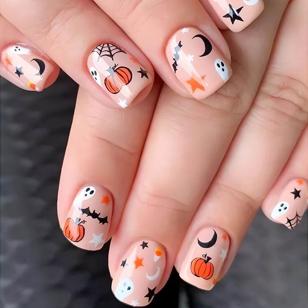 Nail Art Press On - أظافر مزيفة مربعة قابلة لإعادة الاستخدام