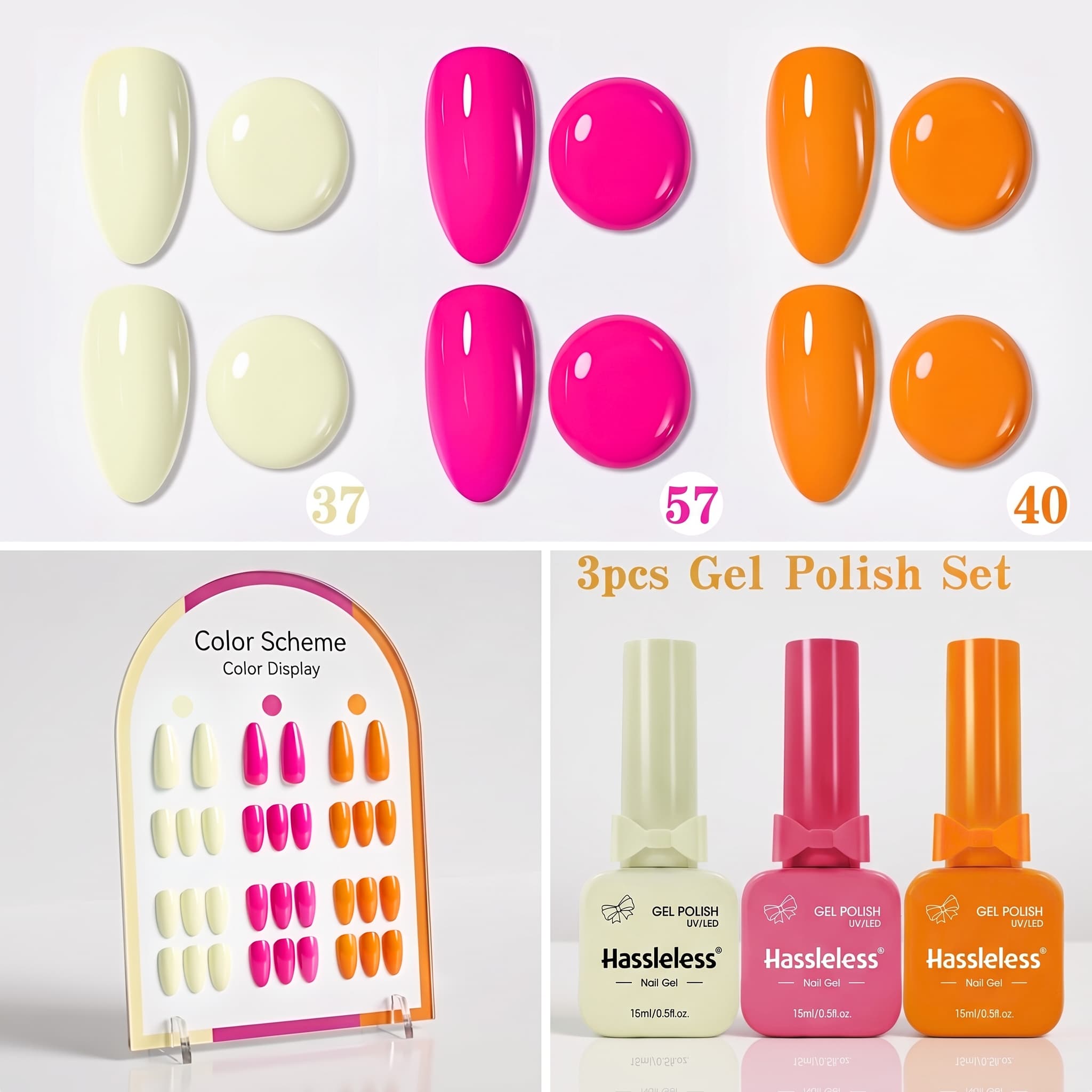 Nail Art Orange - مجموعة جل طلاء الأظافر المكونة من